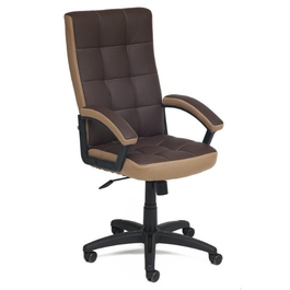Кресло офисное «Тренди» (Trendy) (Искусств. коричневая кожа + бронзовая сетка)
