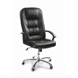 Кресло офисное CH 9944 хром (Искусств. чёрная кожа)