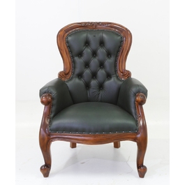 BAС 011 Кожаное кресло Grandfather dark brown (темно-коричневая кожа)